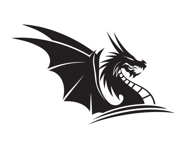 Black Dragon Emblem Vector Image