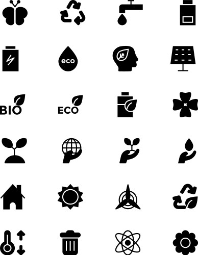 ecology icons 2 vector