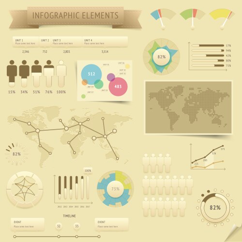 Set of map elements Royalty Free Vector Image - VectorStock