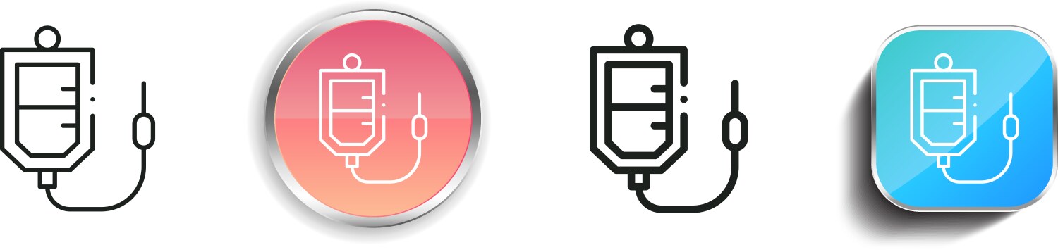 Iv bag icon thin linear regular and button style vector image