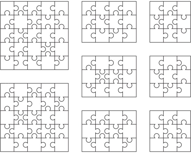 Isolate Puzzle Puzzles isolated pieces Royalty Free Vector Image