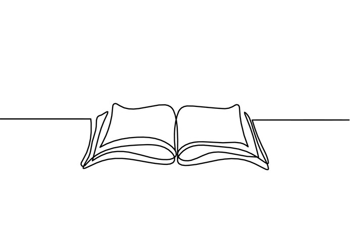 Abstract open book as line drawing on white Vector Image