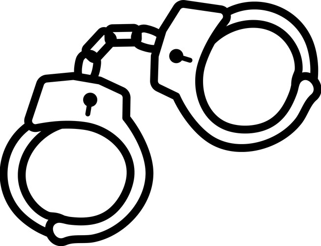 police handcuff icon vector image