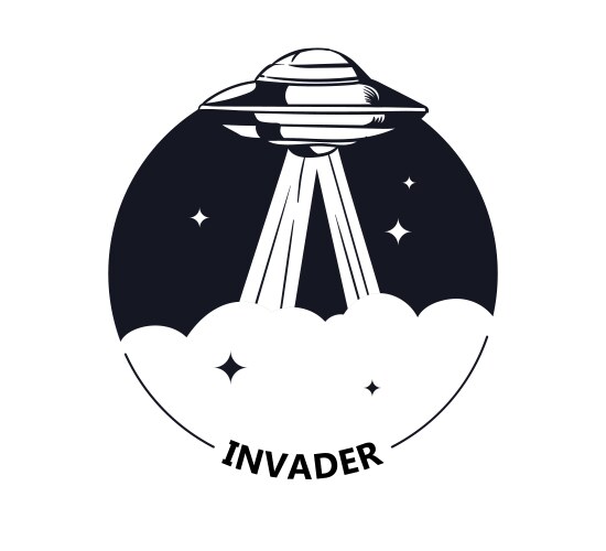 Space ufo minimalist sticker Vector Image