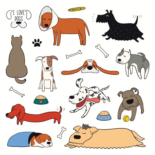 Adorable Puppy Clipart Set Vector Image