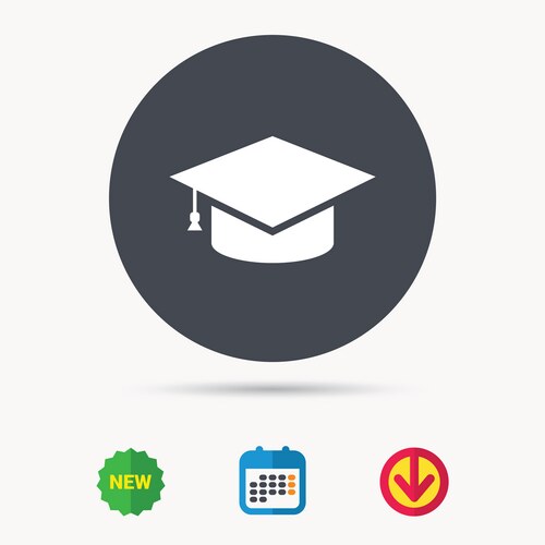 Education icon graduation cap sign Vector Image