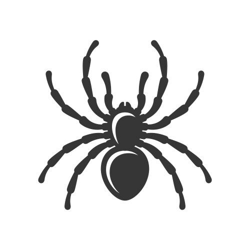 black spider silhouette icon on white background vector image