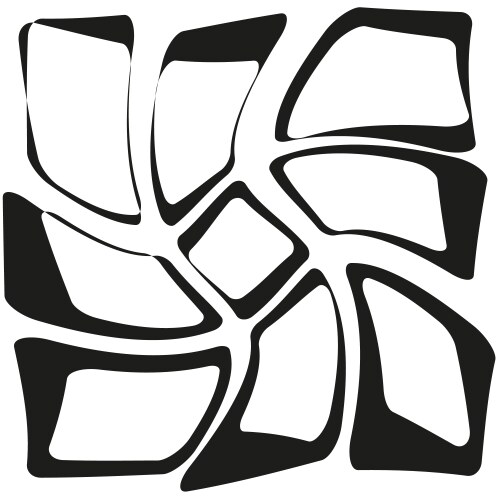 Curved geometric pattern abstract shape distorted vector image