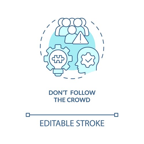 Do not follow crowd concept turquoise icon Vector Image