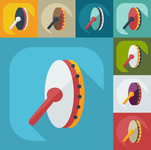 Flat modern design with shadow icons tambourine vector image