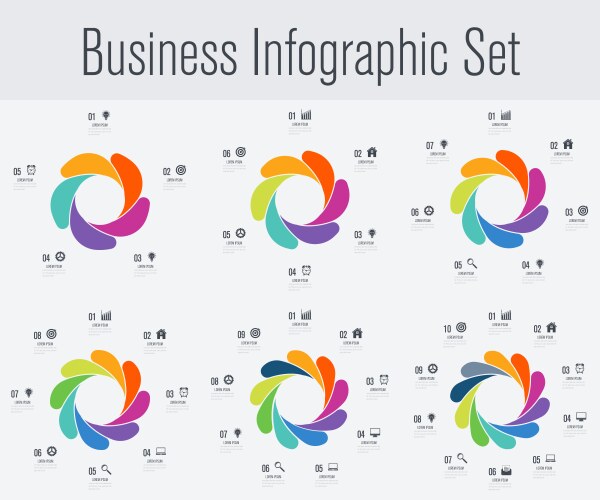 Set with infographics vector image