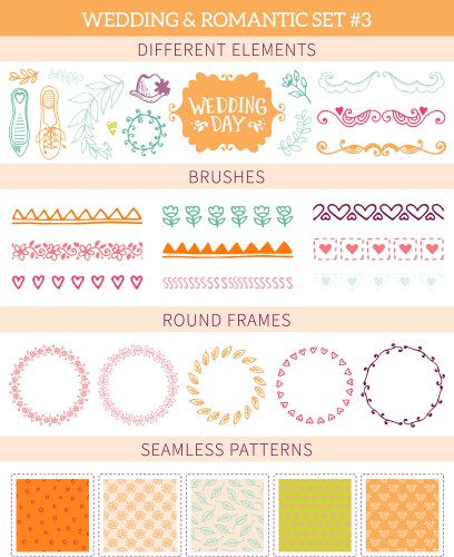 Scrapbook design elements - vintage wedding set Vector Image