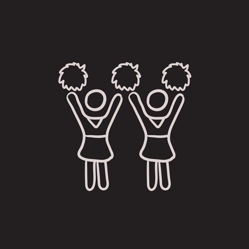 Cheerleaders sketch icon Vector Image
