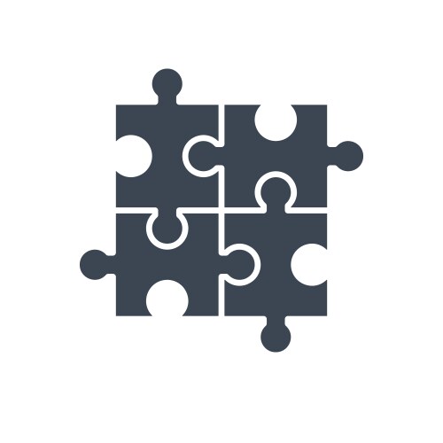 Puzzle - jigsaw icon black Royalty Free Vector Image