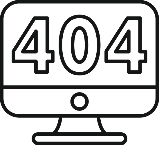 Computer screen showing 404 error message icon vektorbild