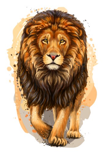 lion artistic color realistic portrait vector image