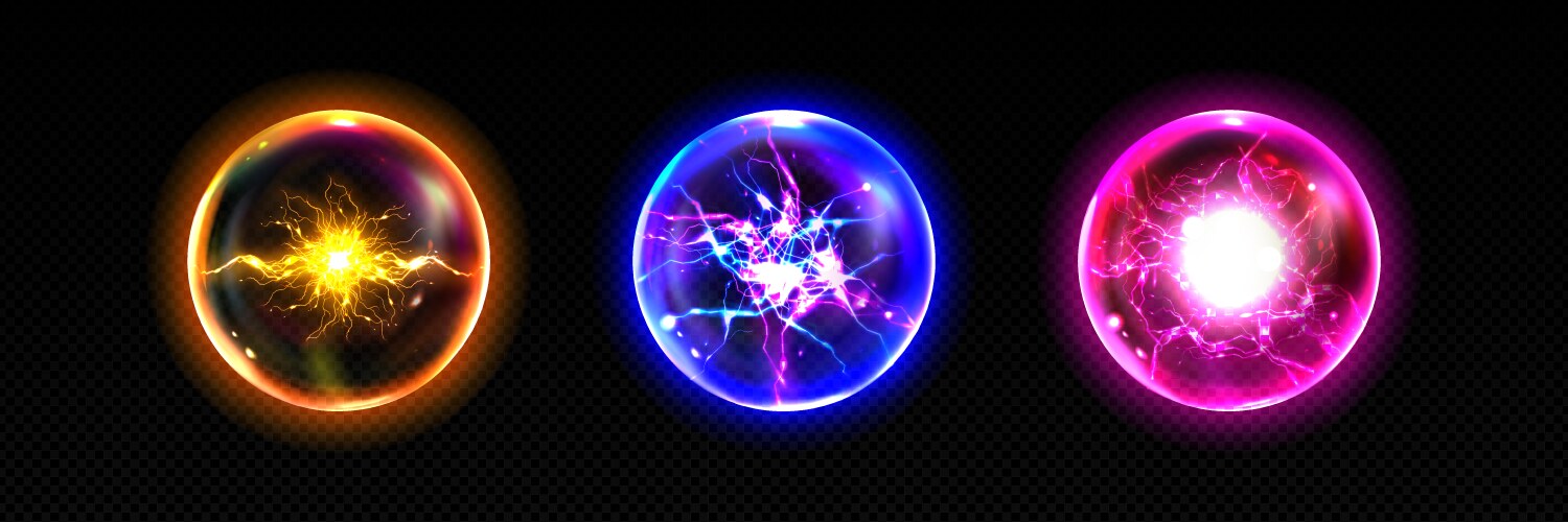 Magic power bolt and lightning energy ball Vector Image
