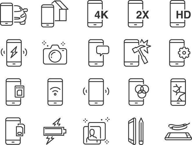 Friendship line icon set Royalty Free Vector Image