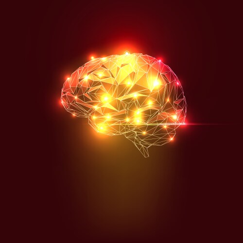 Electric brain activity in a human head Royalty Free Vector