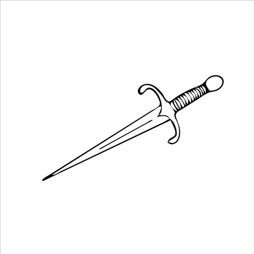 Dagger weapon thief hand draw picture Vector Image