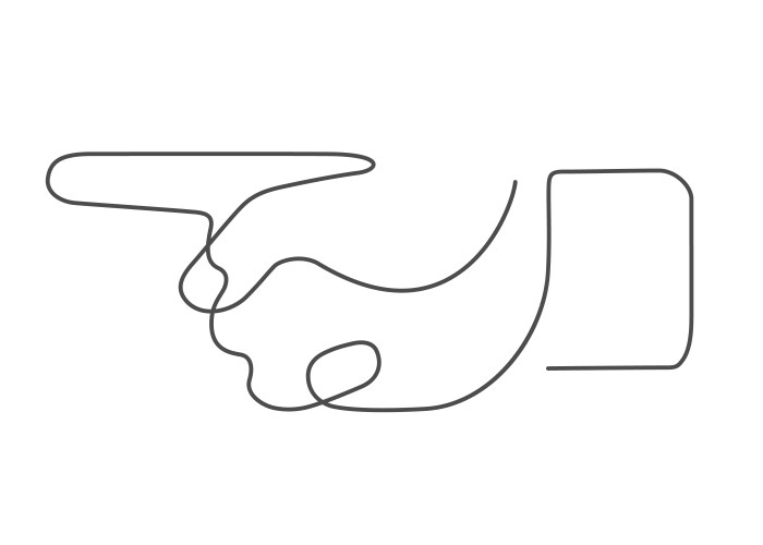 Hand poinr one line vector image