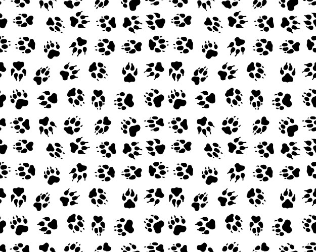 Seamless pattern dogs paws vector image