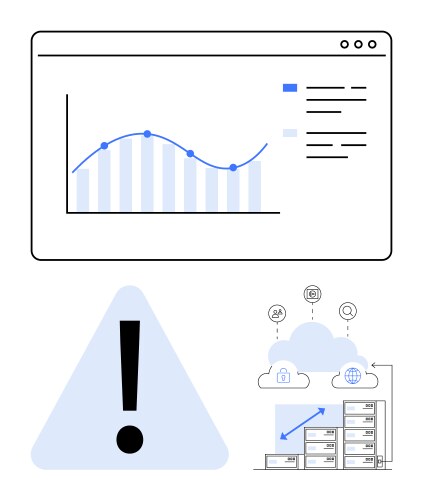 Data analysis dashboard with cloud backup workflow vector image