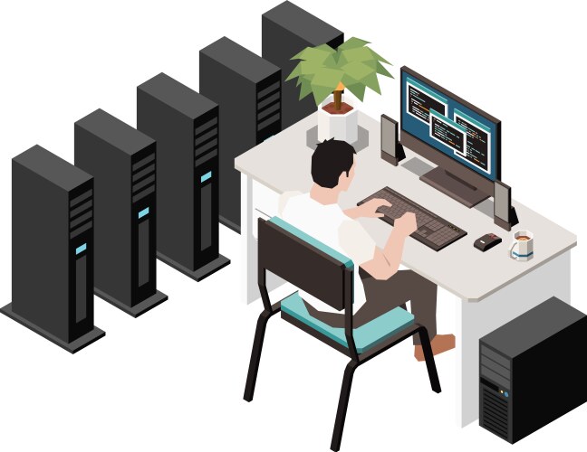 Isometric datacenter icon vector image