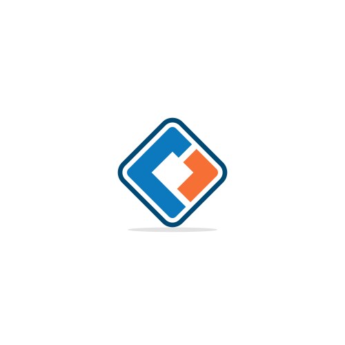 Square circle arrow business logo Royalty Free Vector Image