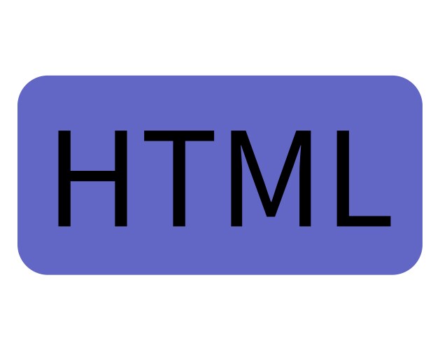 Html text on blue rounded rectangle for web vektorbild