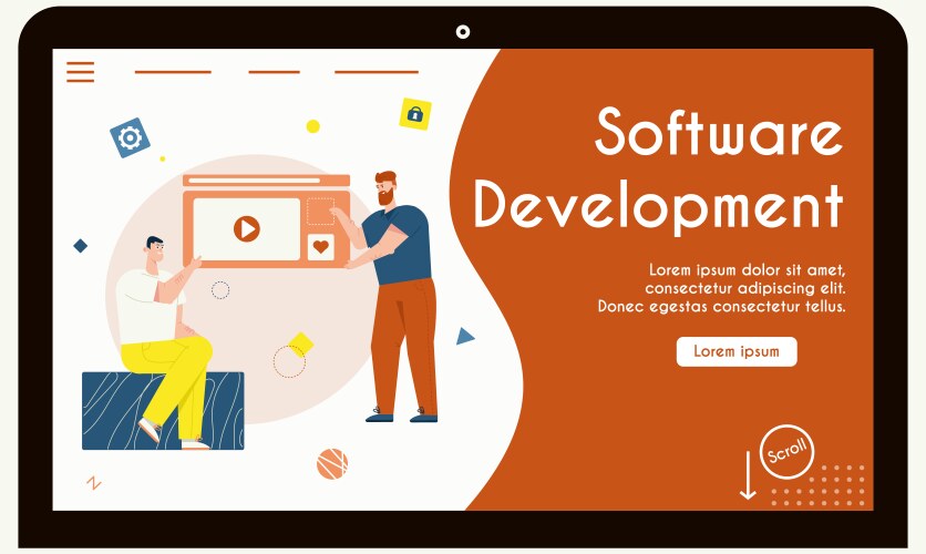 banner software development concept vector