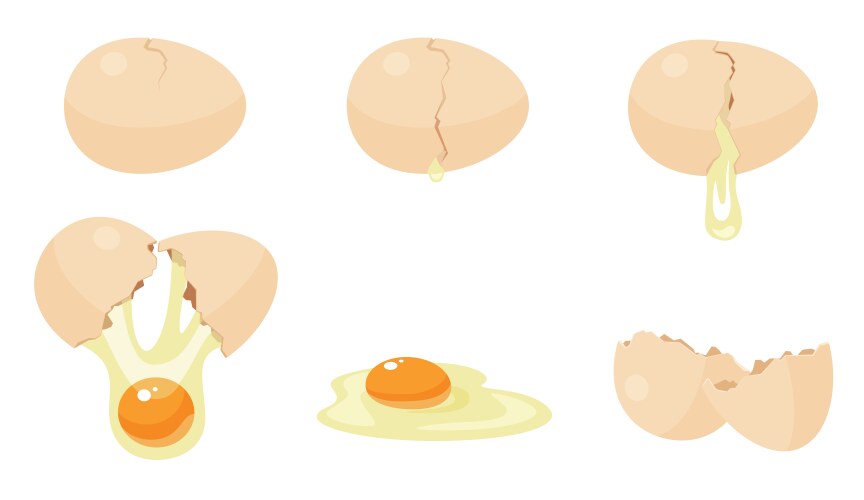 Broken egg sequence game animation set animated vector image