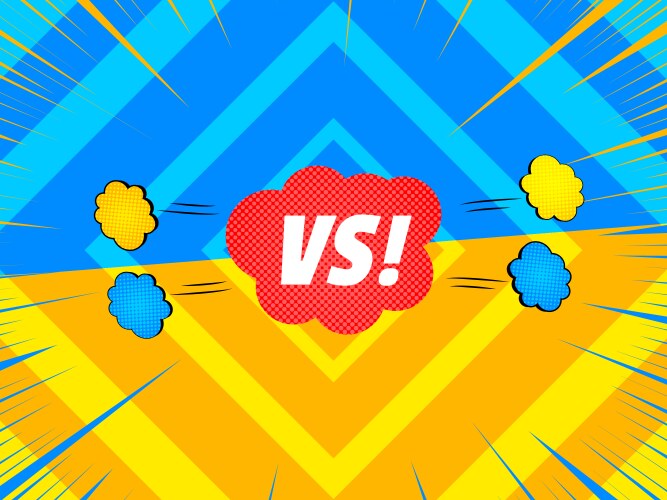 Versus competitive concept bubble in comic style Vector Image