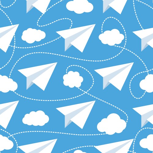 Six paper planes in the sky happy valentines day Vector Image