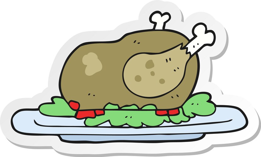 Cartoon Turkey Sticker Vector Image