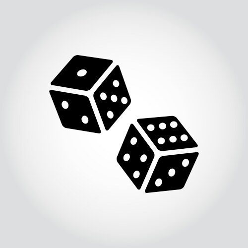 black dice cubes icon vector image vector image