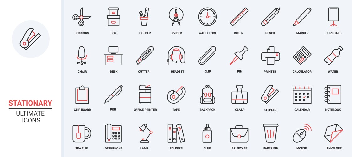 Office and school supplies stationary vector image