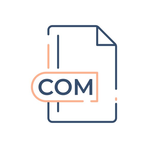 Com file format icon extension line vector image
