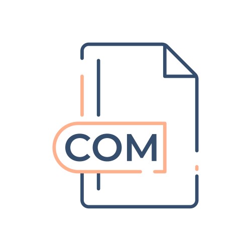 com file format icon extension line vector image