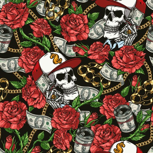 Gangster Rapper Subculture Pattern Vector Image