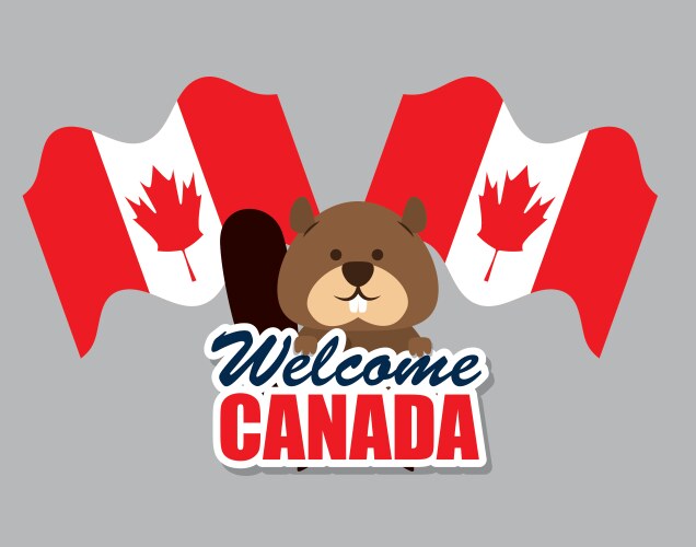 Canadian Beaver Emblem Vector Image