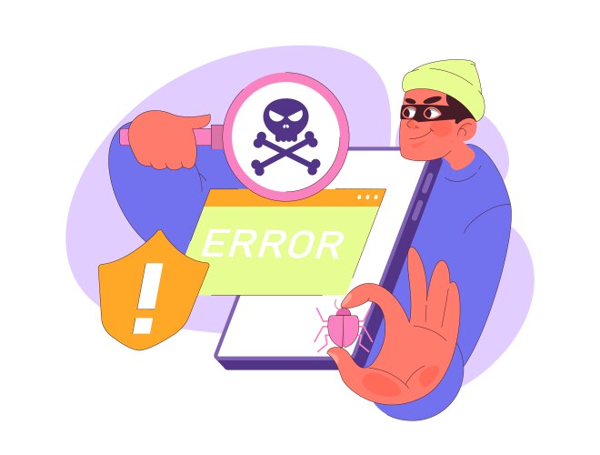 Malware alert in action vector image