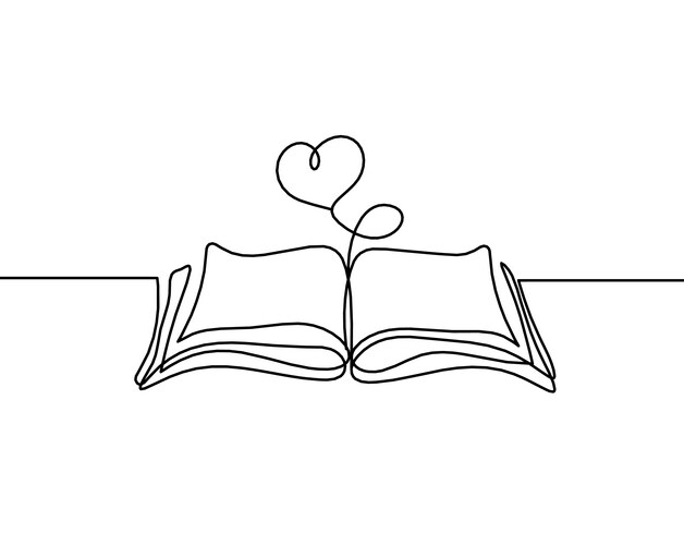 Abstract open book as line drawing on white Vector Image