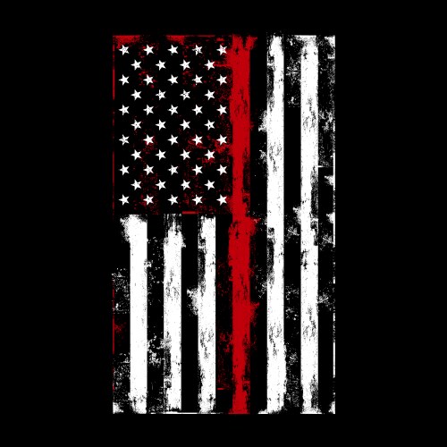 American Firefighter Flag Vector Image