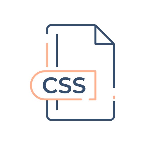 css file format icon extension line vector image