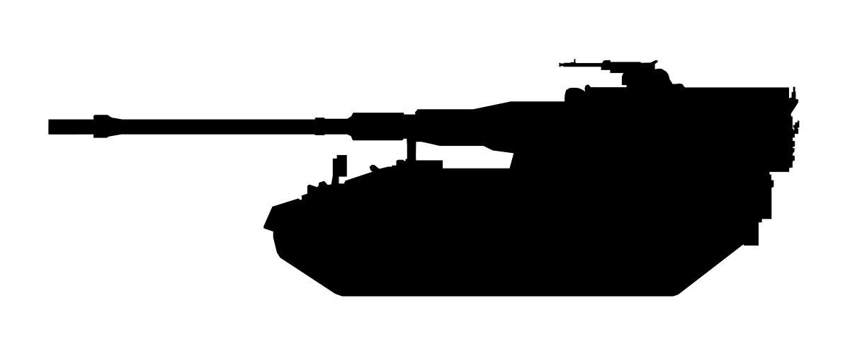 Tank silhouette leopard 2a6 1998 germany black Vector Image
