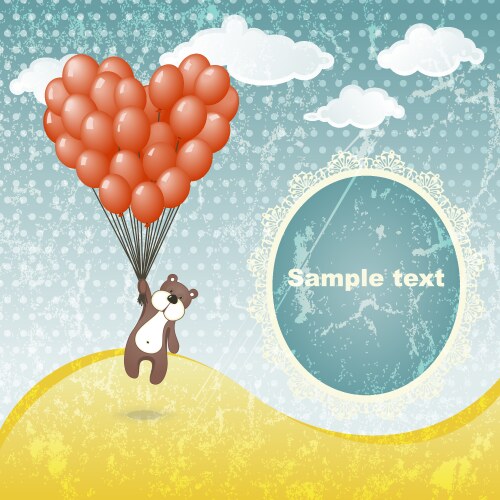 Bear with heart Royalty Free Vector Image - VectorStock