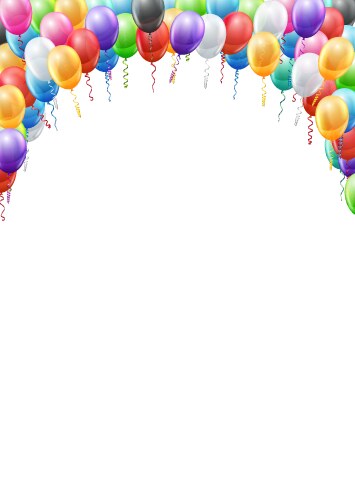 Birthday card design template balloon Royalty Free Vector