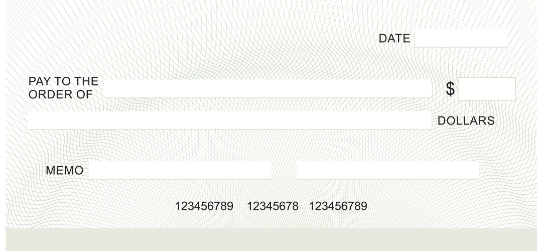 blank check - business cheque design color vector