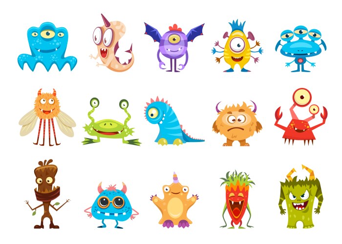 Adorable Monster Characters Vector Image